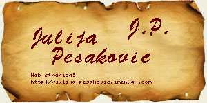 Julija Pešaković vizit kartica